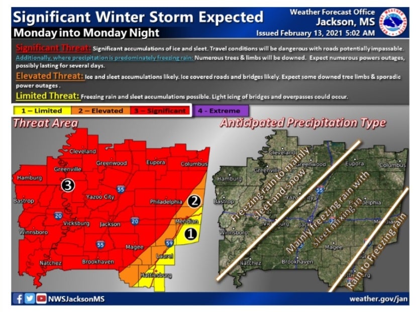 WEATHER Winter storm expected Sunday night, Monday Mississippi's