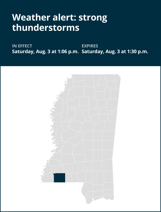 Prepare for strong thunderstorms in Amite County Saturday afternoon