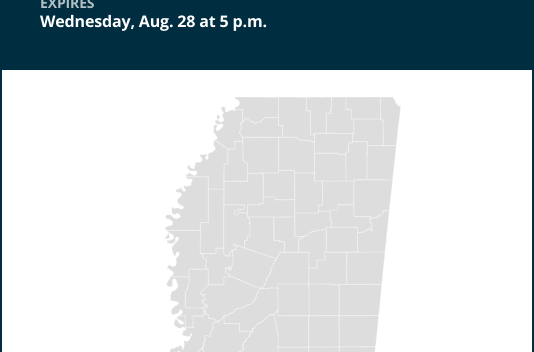 Prepare for strong thunderstorms in southwest Mississippi early Wednesday evening