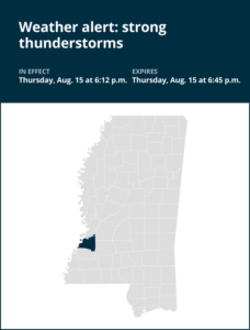 Thunderstorms with pea-sized hail to hit Claiborne County Thursday