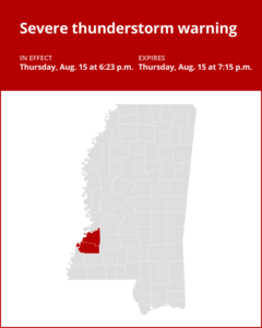 Thunderstorms with quarter-sized hail and damaging winds in Claiborne County Thursday