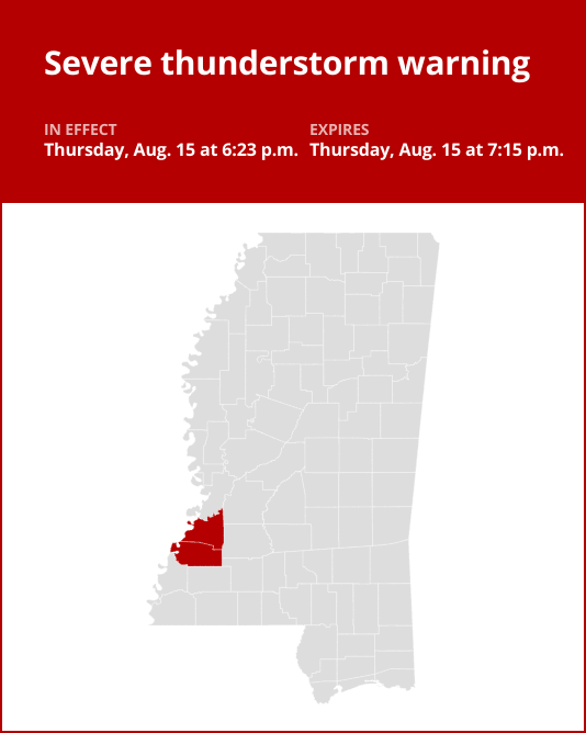 Thunderstorms with quarter-sized hail and damaging winds in Claiborne County Thursday