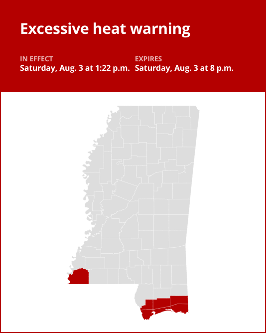 Update: Expect heat index values up to 115 degrees until Saturday evening