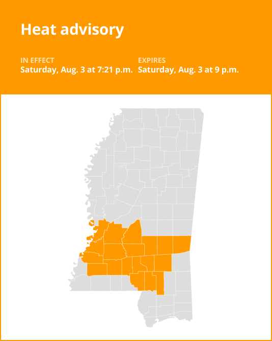 Update: Heat advisory for Claiborne County Saturday night