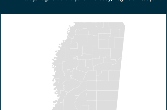 Weather alert for strong thunderstorms in southwest Mississippi Thursday afternoon