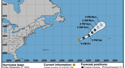 Friday, Sep 27: Latest developments on Category 1 Hurricane Isaac from the NHC