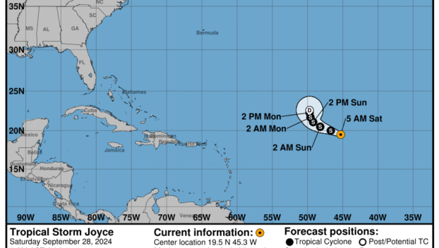 Latest on Tropical Storm Joyce: Saturday, Sep 28 update from the National Hurricane Center