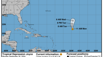 Monday, Sep 30: Latest update on Tropical Depression Joyce from the NHC