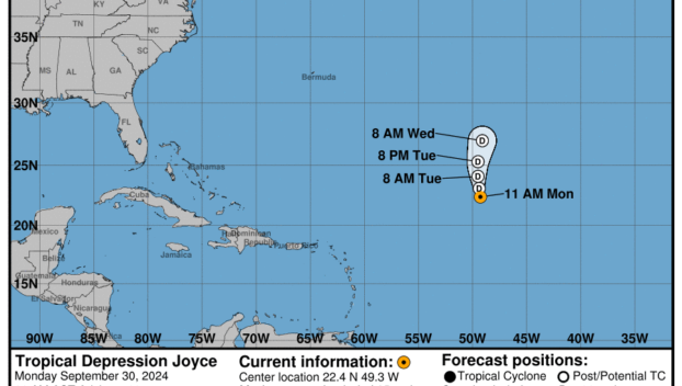 Monday, Sep 30: Latest update on Tropical Depression Joyce from the NHC