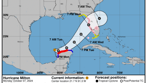 Category 5 Hurricane Milton: Monday, Oct 7 status report from the National Hurricane Center