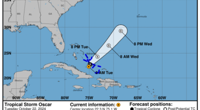 Tropical Storm Oscar: Tuesday, Oct 22 status report from the NHC