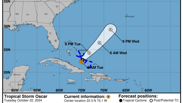 Tropical Storm Oscar: Tuesday, Oct 22 status report from the NHC