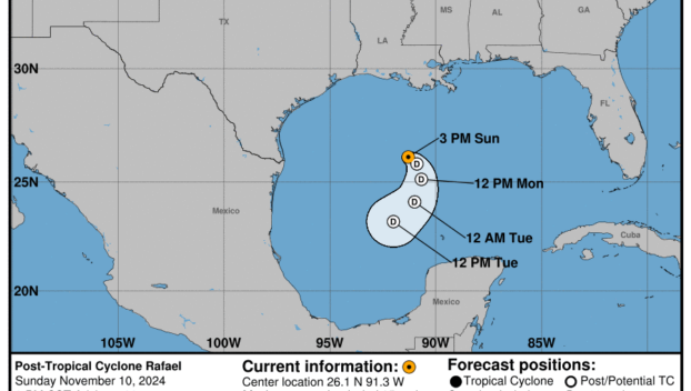 Post Tropical Cyclone Rafael: Sunday, Nov 10 development update from the NHC