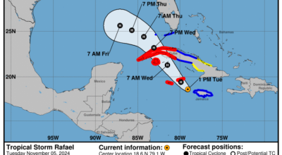 Tropical Storm Rafael: Tuesday, Nov 5 update from the NHC on latest developments