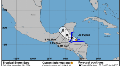 Tropical Storm Sara: Saturday, Nov 16 progress report from the National Hurricane Center