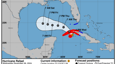 Wednesday, Nov 6: National Hurricane Center's update on Category 3 Hurricane Rafael